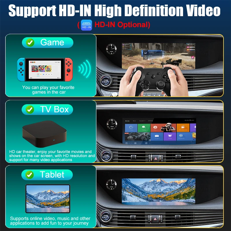 CarPlay اللاسلكي لكزس LS 2012-2022، مع Android Auto Mirror Link AirPlay Car Play Navigation USB وظائف