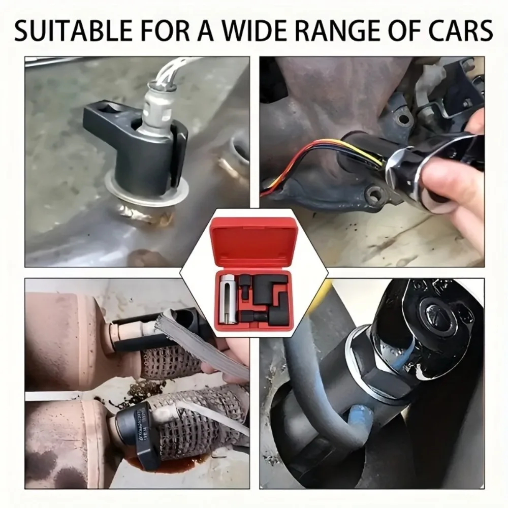 3/5pcs Oxygen Sensor Wrench Kit for Automotive O2 Socket Removal Install Offset Vacuum Sensor Socket Thread Chaser Tool