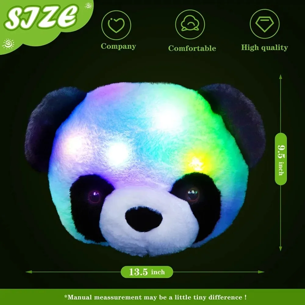 34cm leuchtendes Kissen Panda Wurf kissen weich LED Licht weich niedlich Panda Kopf Stofftiere Spielzeug Geschenk für Mädchen Zimmer игрушки