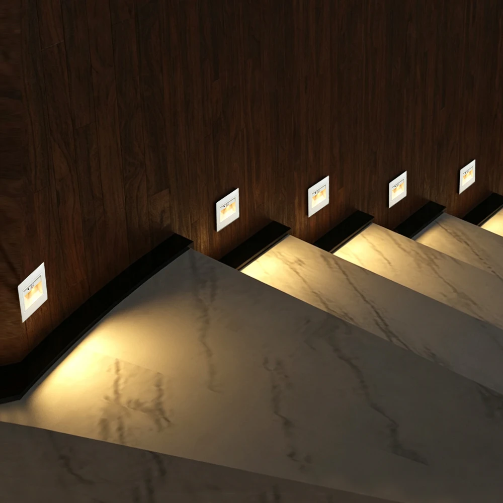 SANDIY Embedded Indoor Sensor Light/Always On Foot Light Stair Bedroom Side Wall Stepping Light Atmosphere Night Light