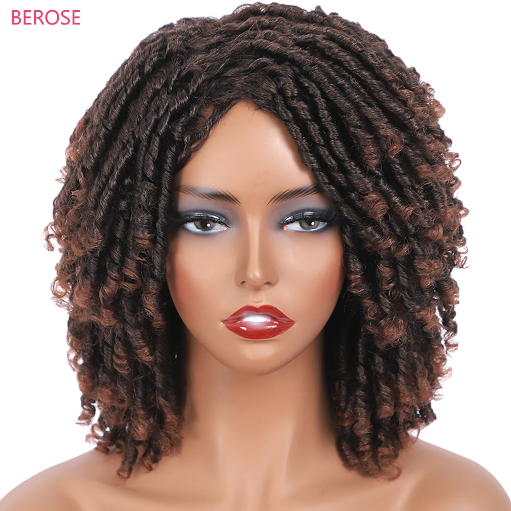 

Soft Dreadlock Braiding Short Wigs for Black Girls Crochet Twist Braids Wigs Glueless Curly Locs Synthetic Hair Braiding Wigs