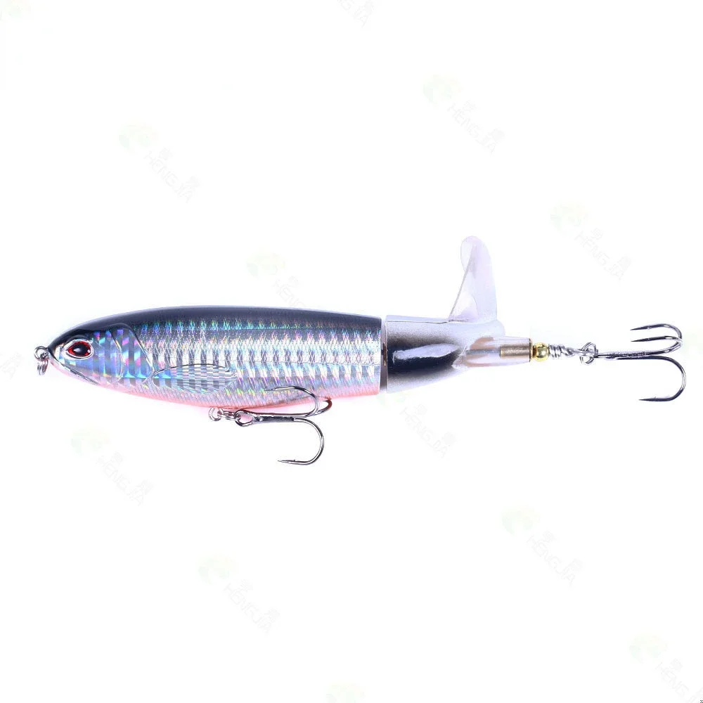 1Pcs 11cm/13g Fishing Lure Artificial Hard Bait Whopper Popper Plopper Soft Rotating Tail Fishing Tackle Fishing Bait Topwater