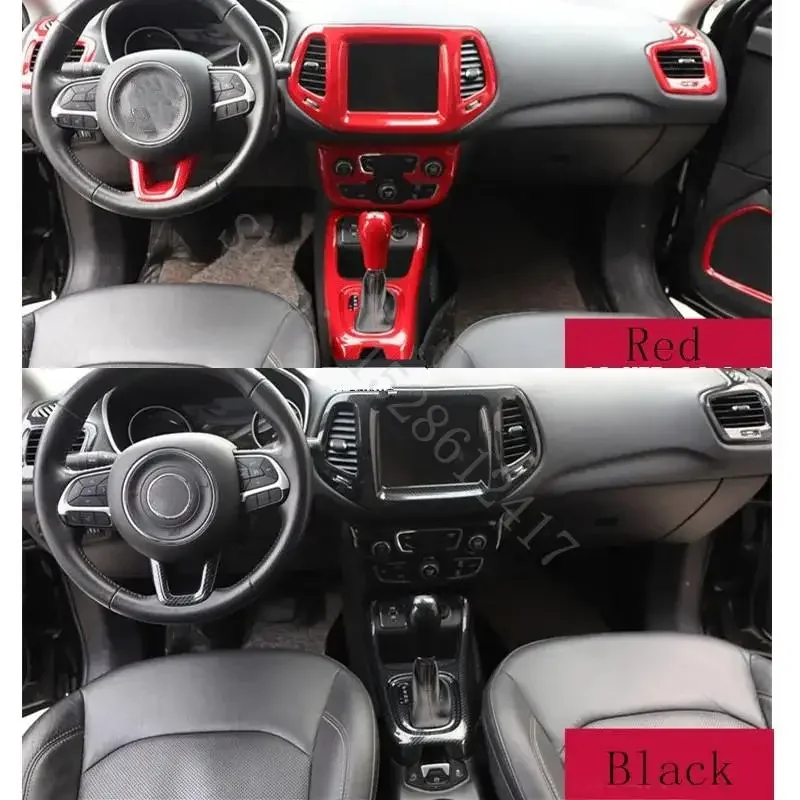 

Car Interior Accessories Air Conditioner Control Decoration Panel Frame Trim for Jeep Compass 2017 2018-2020 Car Accessories