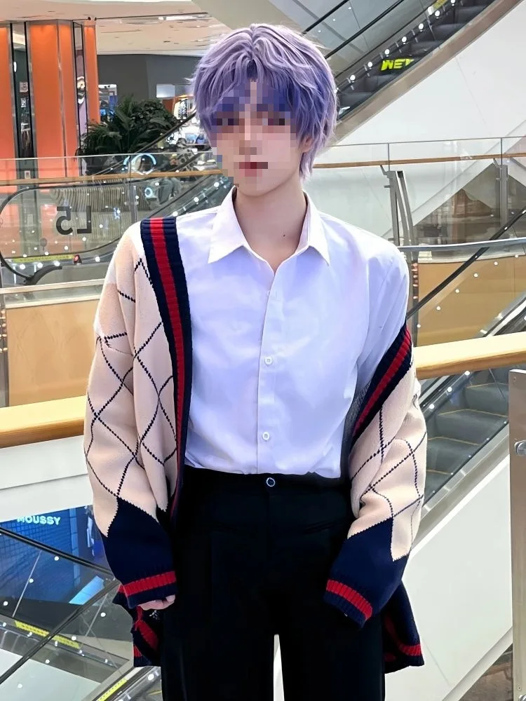 أنيمي الحب والفضاء العميق كوس Qiyu غير المتكافئة رومانسية التلبيب سترة فضفاضة محبوك هالوين تأثيري قميص منتظم الكبار #5