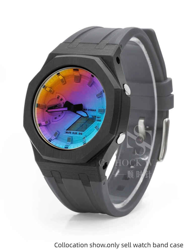 카시오 G-SHOCK GA-2100 2110 B2100 GM-2100 시계용 모드 키트 카본 케이스 + FKM 불소고무 스트랩 남성용 개조 교체 액세서리