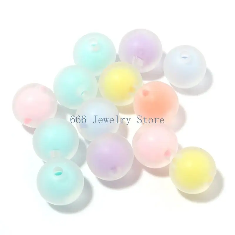 F2TD 200 Count Handmade Beads Bracelet Craft Finding Acrylic Texture for Necklace