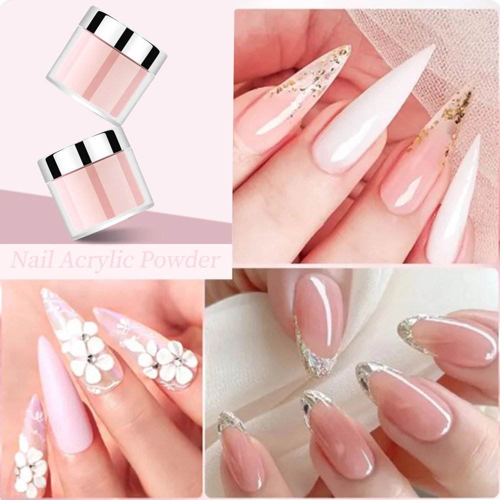 1OZ/Box Acrylic&Dipping Nail Powder Nude/Pink 2IN1 Professional Crystal Polymer for Carving Flower Pigment Manicure Art Powder *