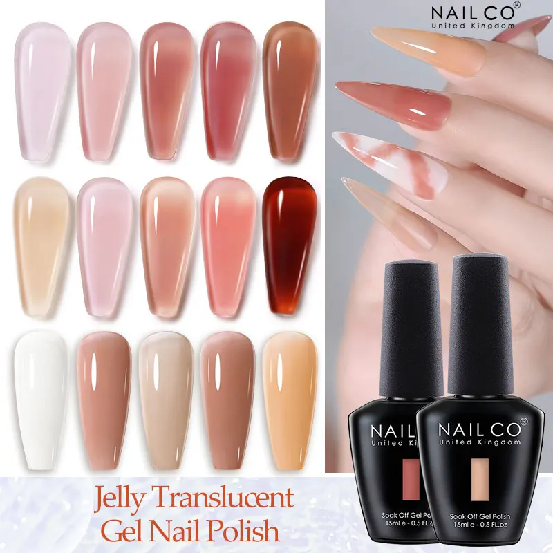 

NAILCO Jelly Glass Gel Nail Polish Translucent Summer Colorful Semi Permanent Varnish Soak Off UV LED For Nail Art Manicure Gel