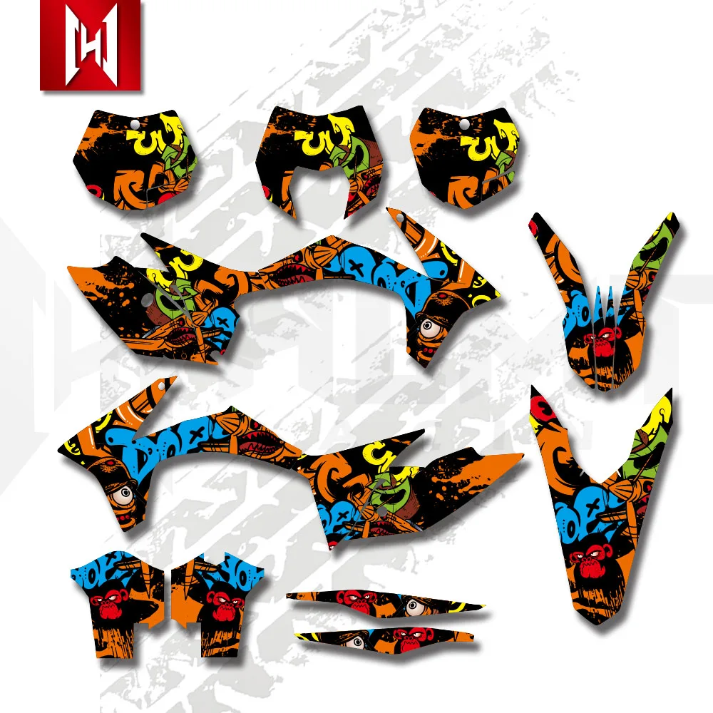 Motocross Full Graphic Background Decal Stickers Kit For KTM 125 200 250 300 350 450 500 EXC 2012 2013 XC 2011 Custom Decoration