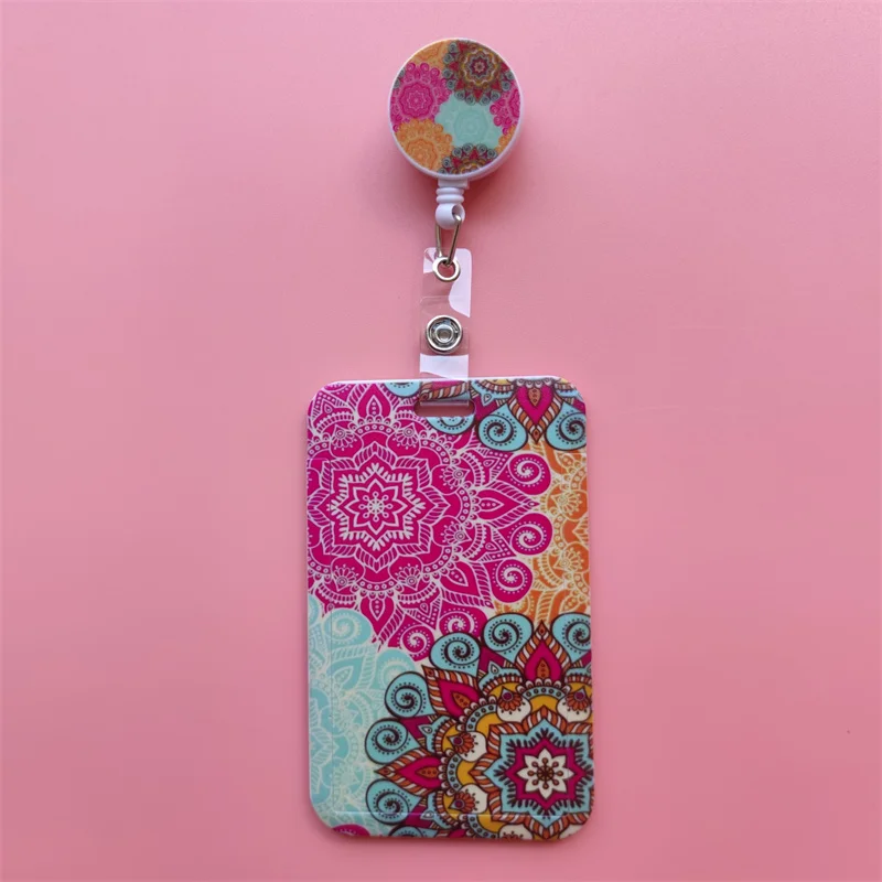 Mandala Ausziehbarer Kartenhalter mit Schnalle für Damen, Geschäfts-Ausweisklammer, Kartenhalter für Mädchen, Ärzte, Krankenschwestern, Ausweishalter – Detail 14