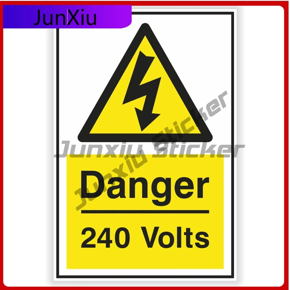 

Danger 240 Funny Laptop UV Resistant Sticker Vinyl Waterproof Durable Decal Warning Unique Volts Stylish Window Wall Accessory
