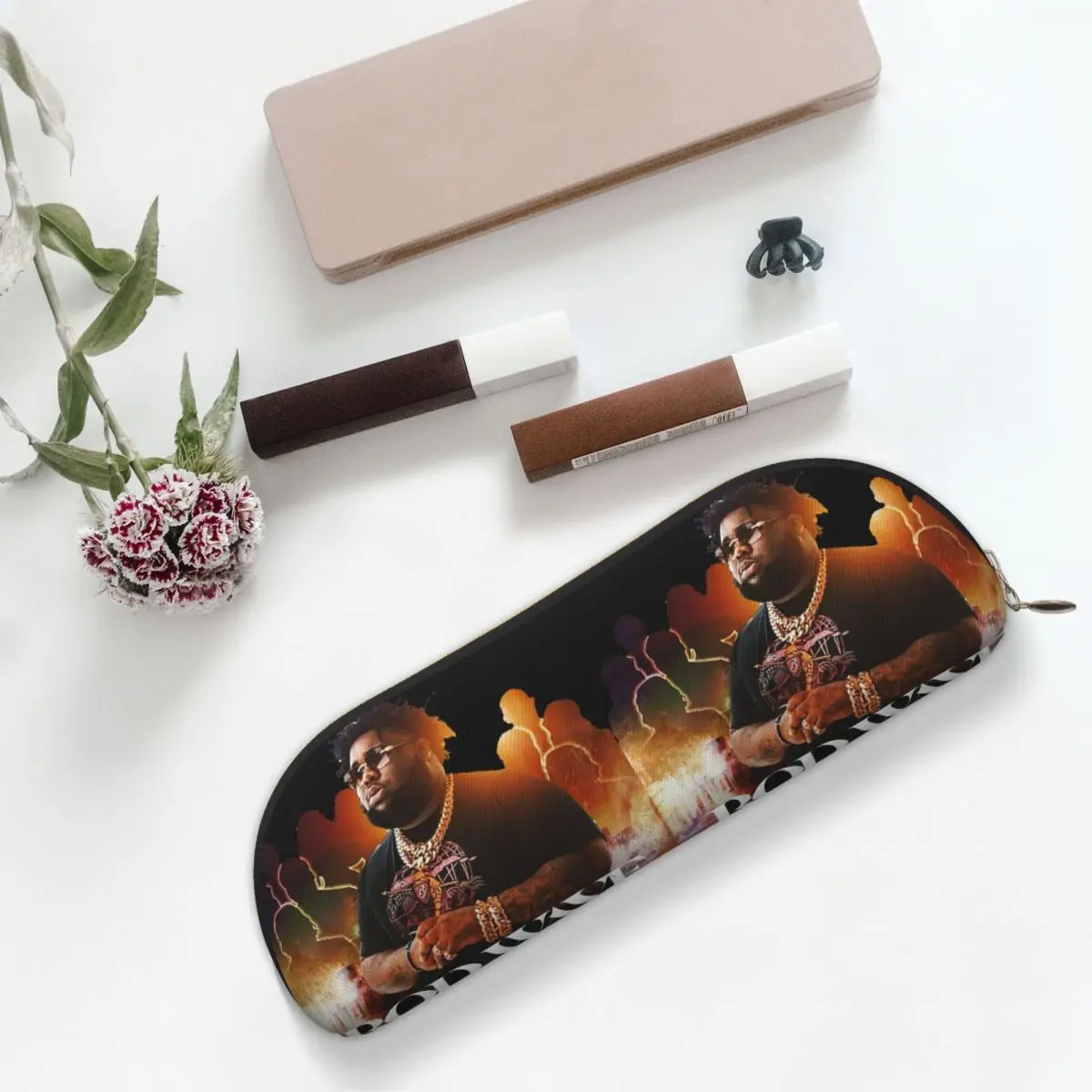 

Rod Wave Pencil Case Pen Holder Storage Stationery Supplies Large Storage Pen Box Pencil Bag for Kids School