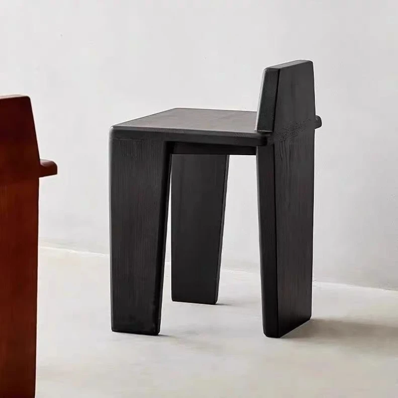 Nordic Stools Small Low Makeup Backrest Chair Multifunctional Creative Shoe Changing Stool Home Entrance Living Room Furniture