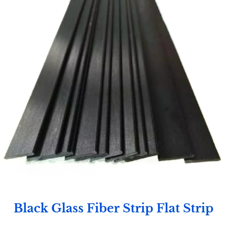 2Pcs Black Fiberglass Flat/Square Bar Size 1x10mm~6x40mm Rigid Insulating High Elastic Plastic Bar Length 500mm