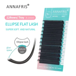 ANNAFRIS Ellipse Flat Eyelashes Extension Nature Matte Faux Mink Individual Split Tips Mixed Lashes Supplies Maquiagem Cilios