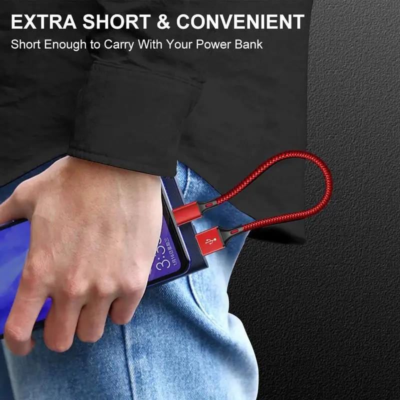 USB C Кабель для передачи данных 25 см Нейлоновый USB Тип C Шнур для зарядного устройства для телефона Плетеный нейлоновый шнур для зарядного устройства Длинная портативная передача данных для домашнего офиса