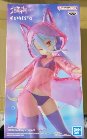 BANDAI ESPRESTO NO GAME NO LIFE Shiro Glittery Raincoat Action Figure Model Hobbies Collectible Desktop Ornaments Model