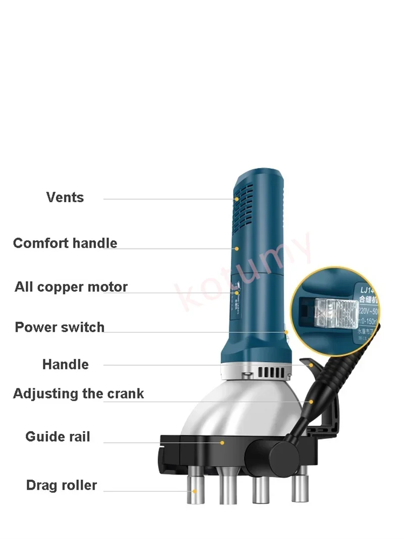 

1400W Electric Air Duct Seaming Machine Portable Iron Sheet Edge Press Joint Foot Pipe Making Tool for White Metal Work