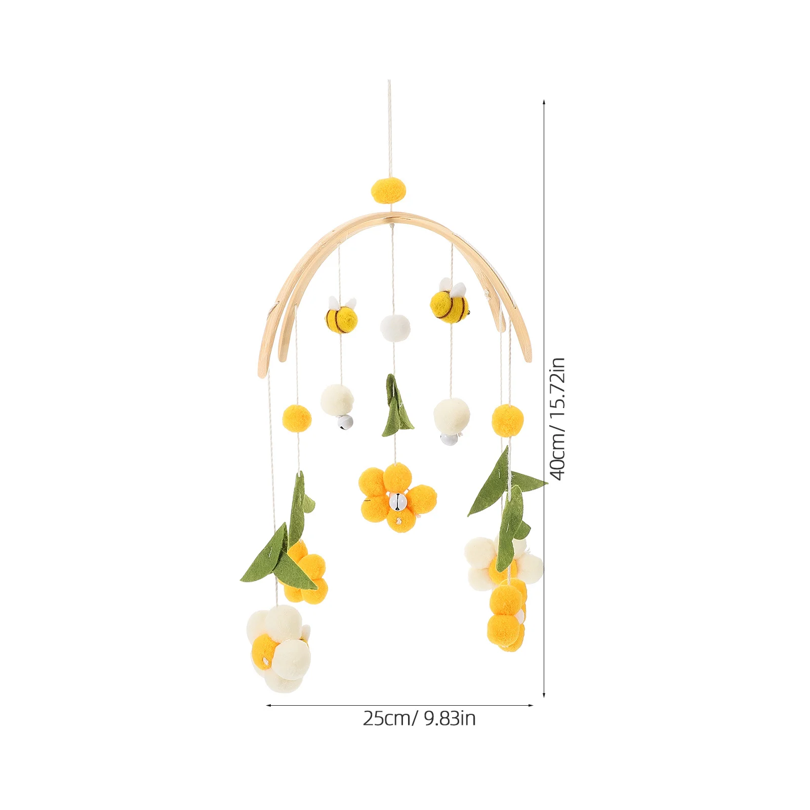 Houten babybedje mobiele bijenbloem windgong hangende decoratie kinderkamer decor voor babymeisjes wieg mobiel
