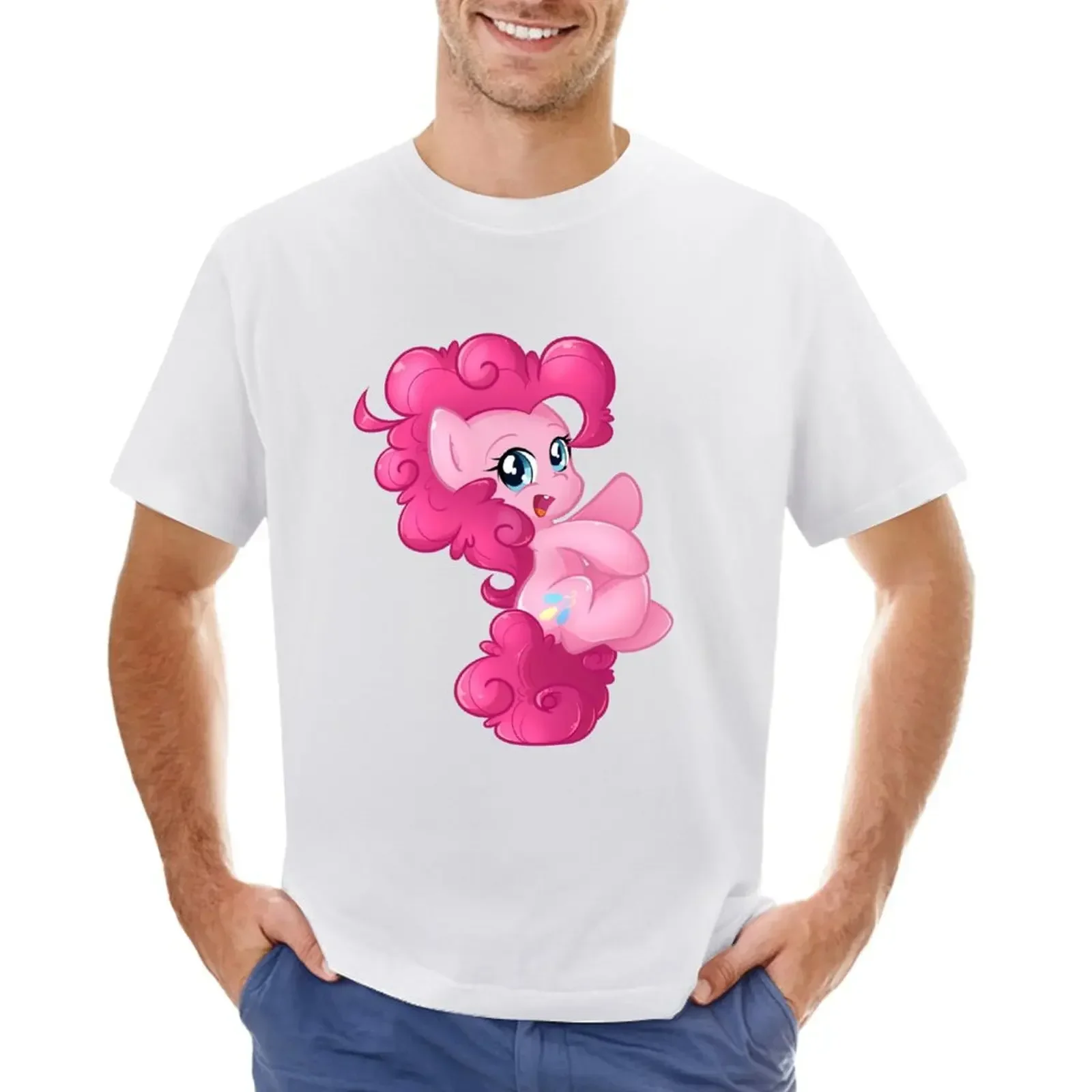 Chibi Pinkie Pie T-shirt Short sleeve tee plus size tops plain black t-shirts for men