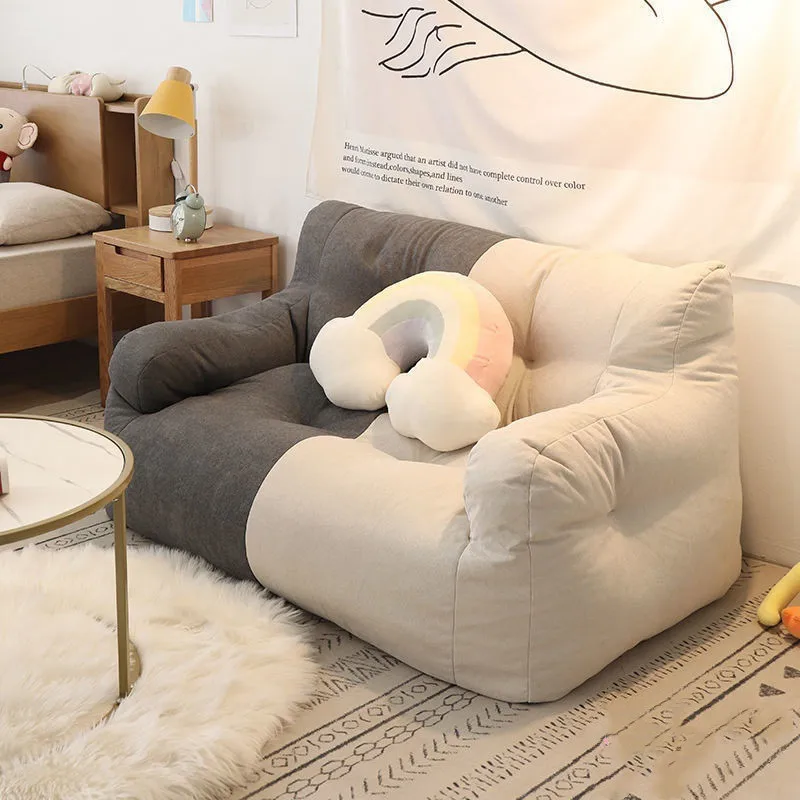 INS Giant Bean Bag Sofa Chair Cotton Linen Couch Recliner Floor Seat Tatami Bedroom Corner Comfy Small Lazy Sofa