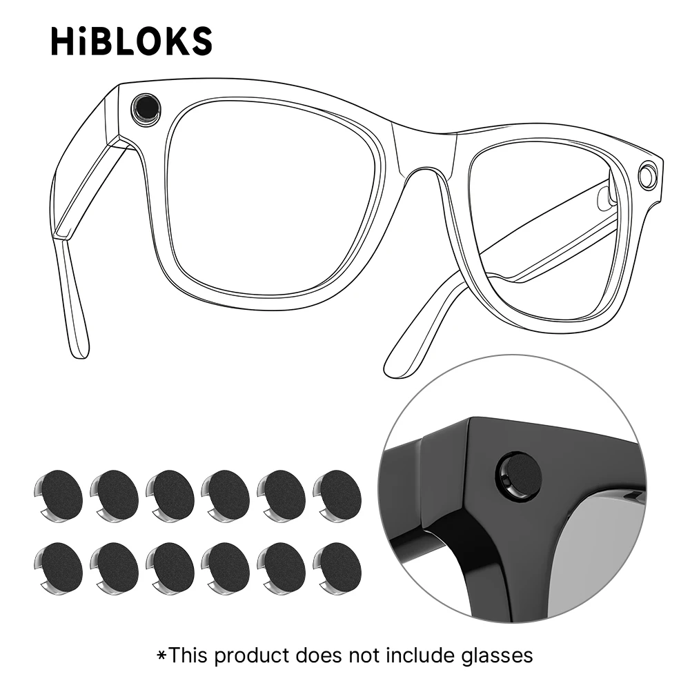Adesivo HIBLOKS para Ray-Ban Meta Wayfarer RW4012 Skyler Headliner (GEN2) e Oakley Meta HSTN Smart Glasses com LED Antirreflexo