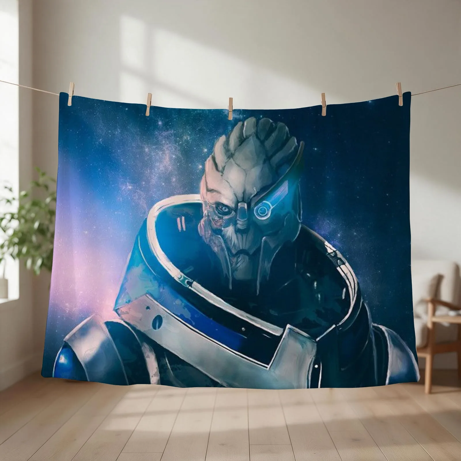 Garrus Vakarian Throw Blanket couch cozy soft plush fuzzy picnic outdoor blanket