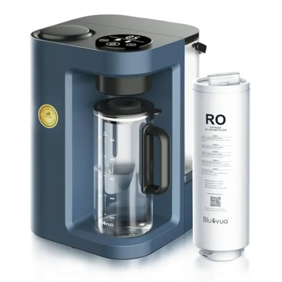 

RO100ROPOT-LITE Countertop Reverse Osmosis Water Filter System 5 Stage Purification 3:1 Pure to Drain Portable Water Purifier N