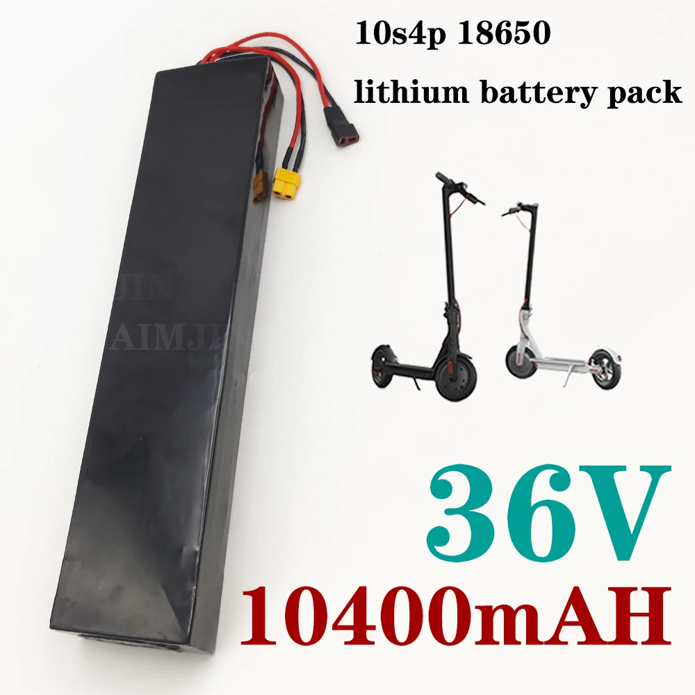 Electric Scooter Lithium Battery Pack 36V 10400mAh High Capacity 10S4P Configuration 18650 Cells 10.4Ah for Scooter