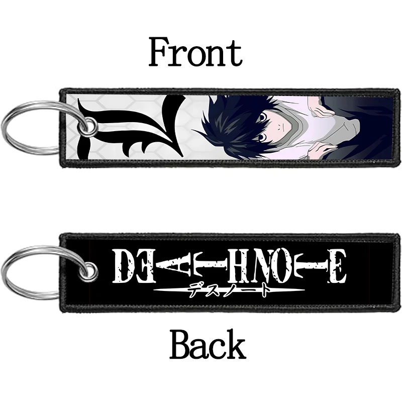 Death Note Ryuuku Ryuk Rem Embroidery Keys Holder for Motorcycles Keychain for Car Keys Backpack Key Ring Accessories Gifts view 4