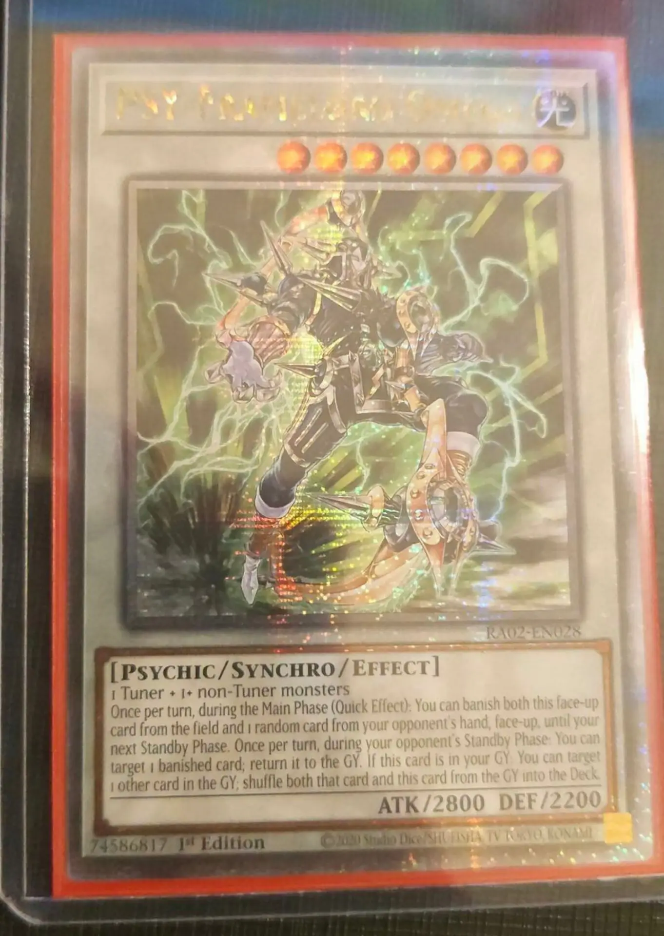 

Yugioh KONAMI Duel Monsters RA02-EN028 PSY-Framelord Omega 25th Quarter Century Secret English TCG Collection Mint Card