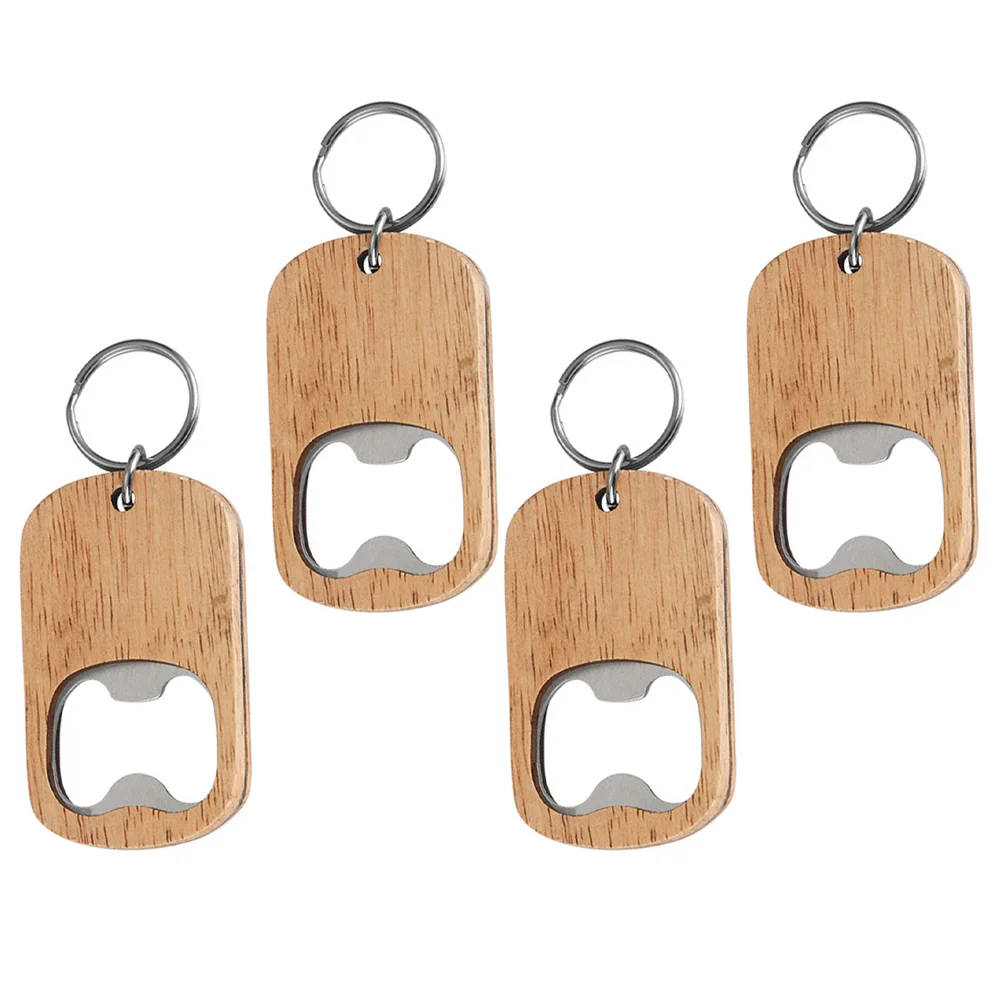 

Easy Beer Bottle Opener Wooden Handle Bar Kitchen Accessories Party Favors Key Chain for Men Manual Lid Keychain Small Tool Fob