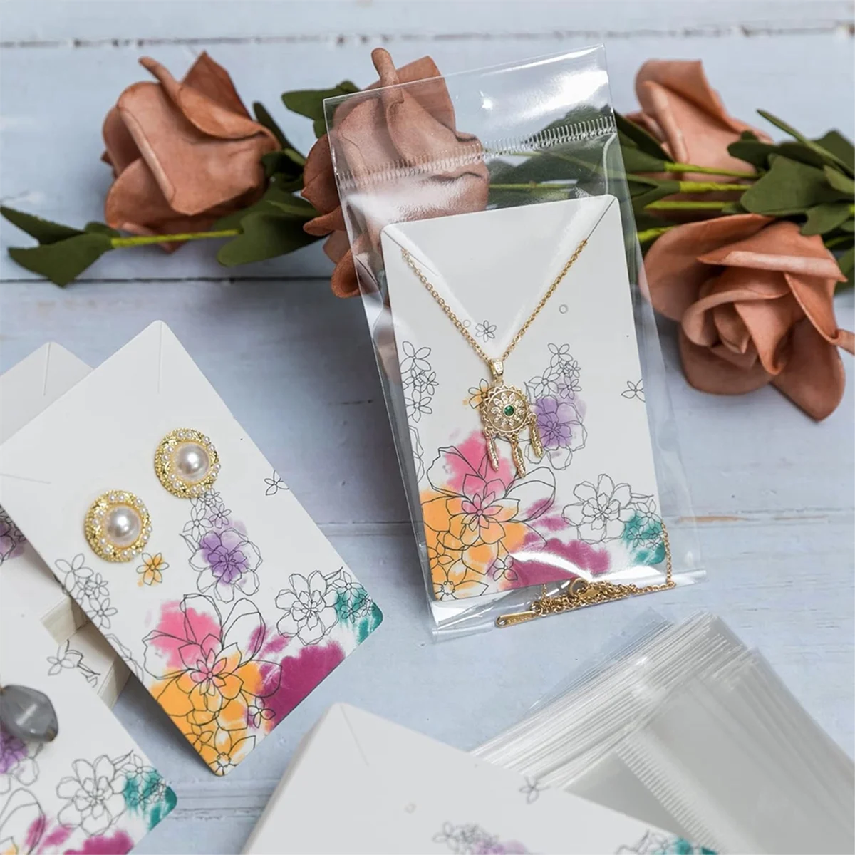 Picture 3: AA98 Necklace Display Cards Earring Display Cards Sets Earring Packing Holder Cards Jewelry Packing for Earring Necklace C