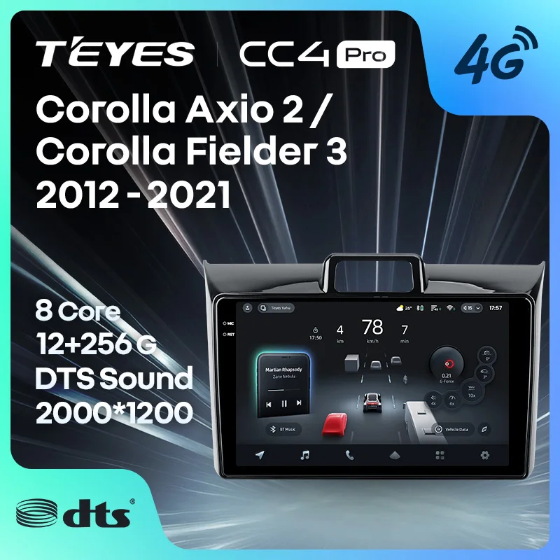 

TEYES CC4 PRO For Toyota Corolla Axio 2 Fielder 3 E160 2012 - 2021 CarPlay Android Auto 2DIN Car play Radio Multimedia Stereo