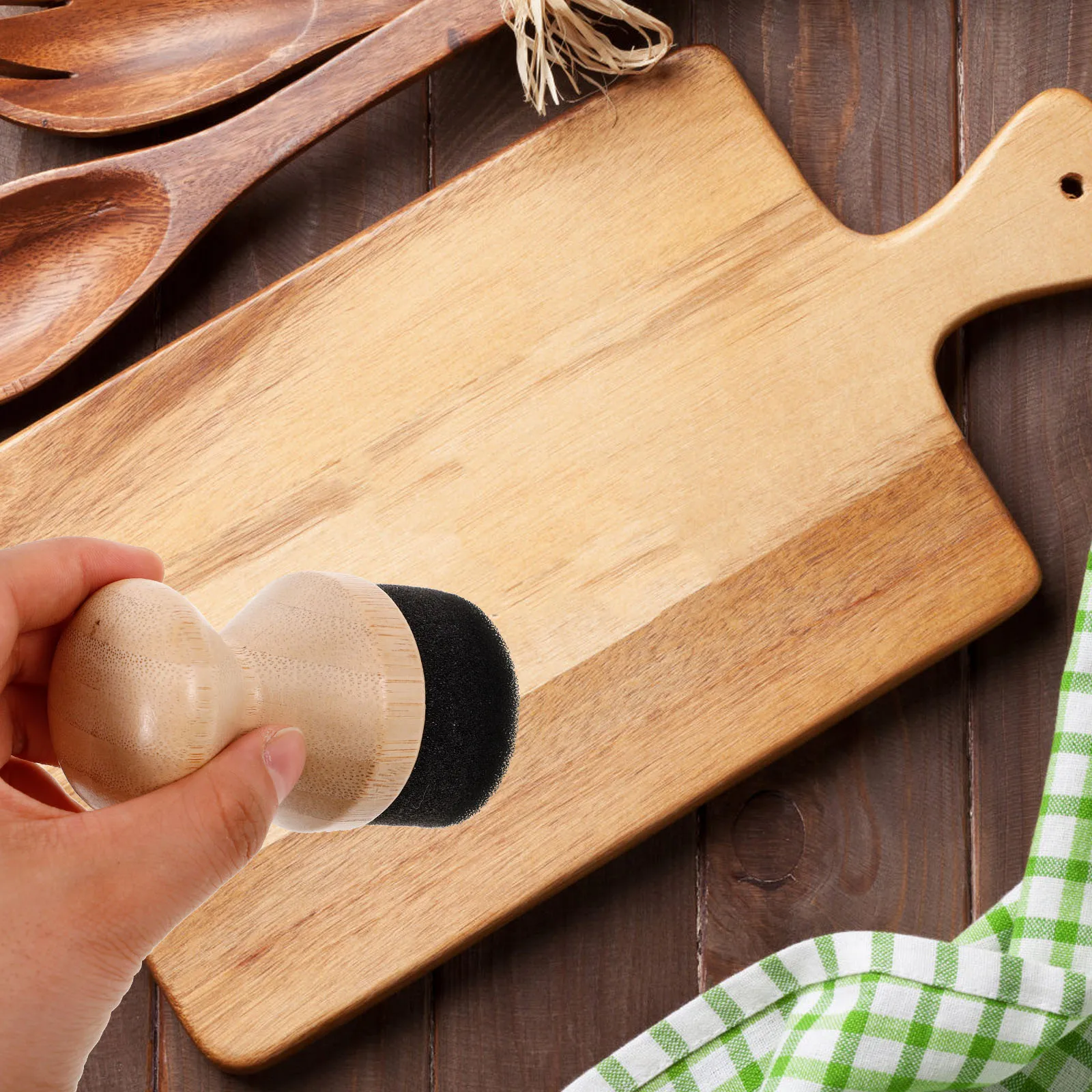

1pc Wooden Oil Board Smooth Kitchen Tool Wood Surface Cream Wood Surface Oil Wooden Cream Applicator Wax Applicator