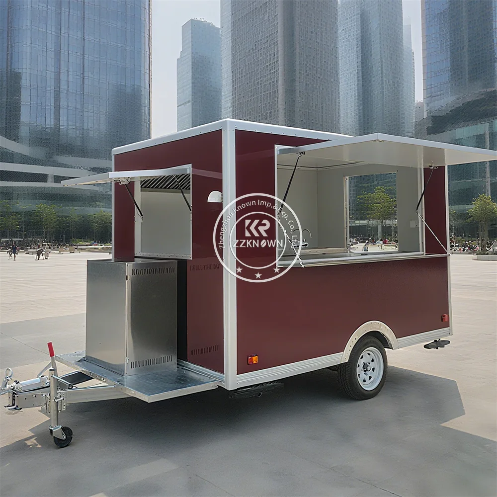 

Commercial Mobile Coffee Slushy Caravan Kiosk Fruit Processing Plant Bubble Tea Cart Concession Food Truck Trailer For Food