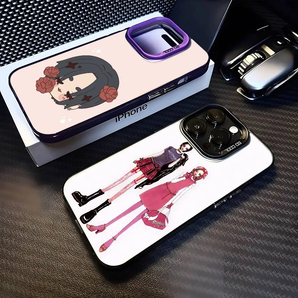 

Cartoon Anime Oosaki Nana Phone Case For iPhone17,16,15,14,13,12,11 Plus,Pro Max Purple Matte Shockproof Cover