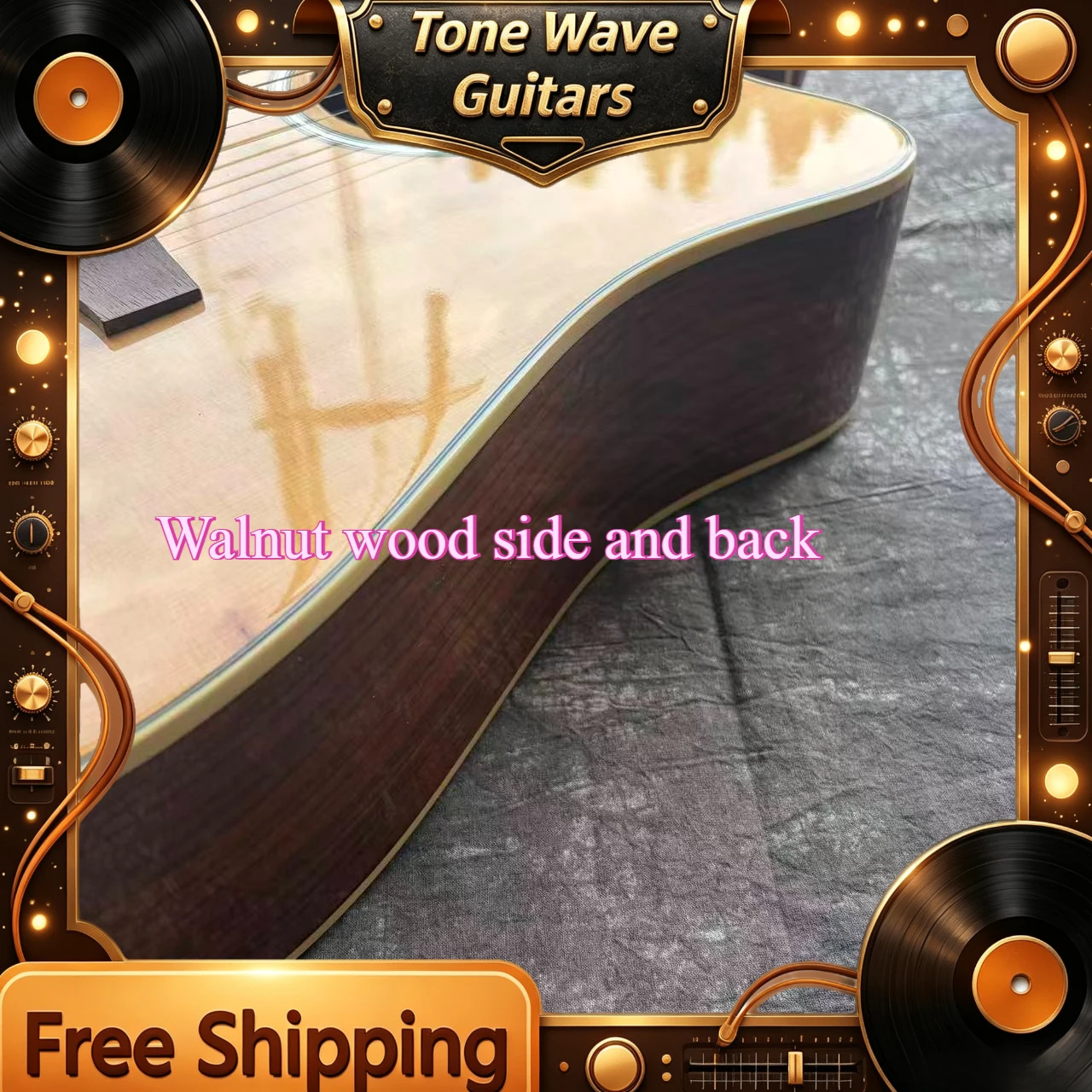 2026 New Special Offer Walnut Veneer Acoustic Guitar Rose Wood Fingerboard Peach Blossom Core Neck  Practice Zero Foundation