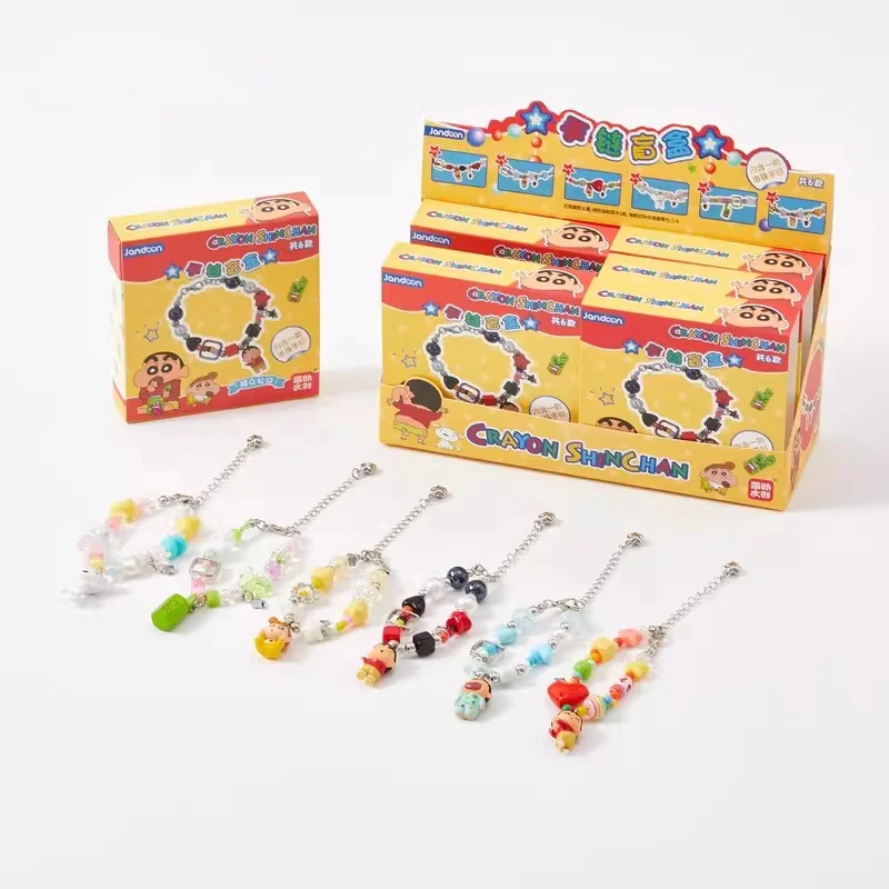 

Jandoon Crayon Shinchan Bracelet Blind Box Mini Cute Figurine Beaded Charms Bracelet Girls Anime Peripheral Collectible Gift