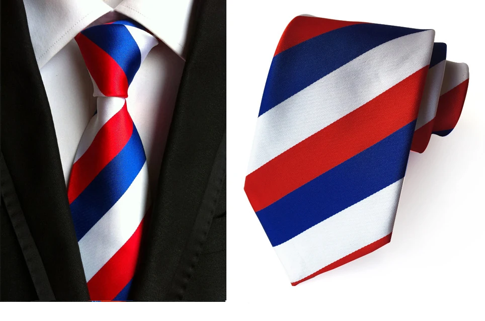 VEEKTIE Men\'s Novelty Neckties Russian /Ukrainian French France Flag Ukraine Banner Tie Party Striped 8CM Work Business  Formal