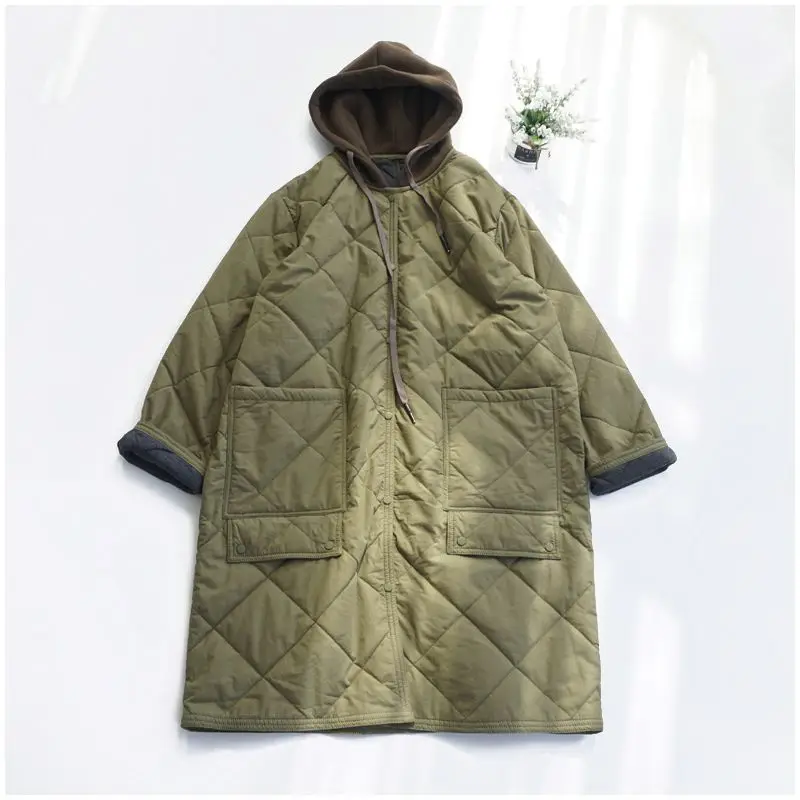 2026 Women's Autumn and Winter Plus Size Cotton Jacket, Loose, Medium To Long, with Cotton Clip, Thick and Warm Cotton Jacket