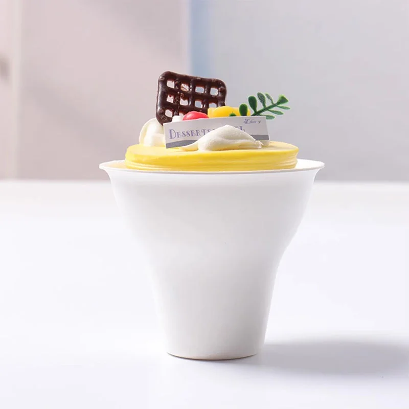 

50pcs Ice Cream Cups Bowl Pudding Packaging Container Degradable Pulp Disposable Yogurt Tiramisu Cake Cup