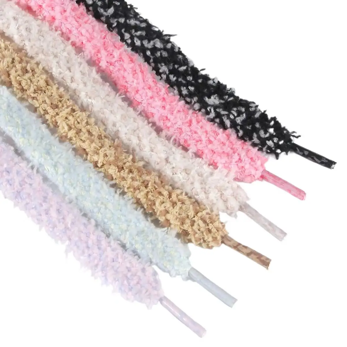 

1 Pair Fluffy Shoelaces 1.2cm Width Flat Rope Shoe Laces for Shoes Sneakers Casual Shoelace 100/120/140/160CM Shoes Accessories