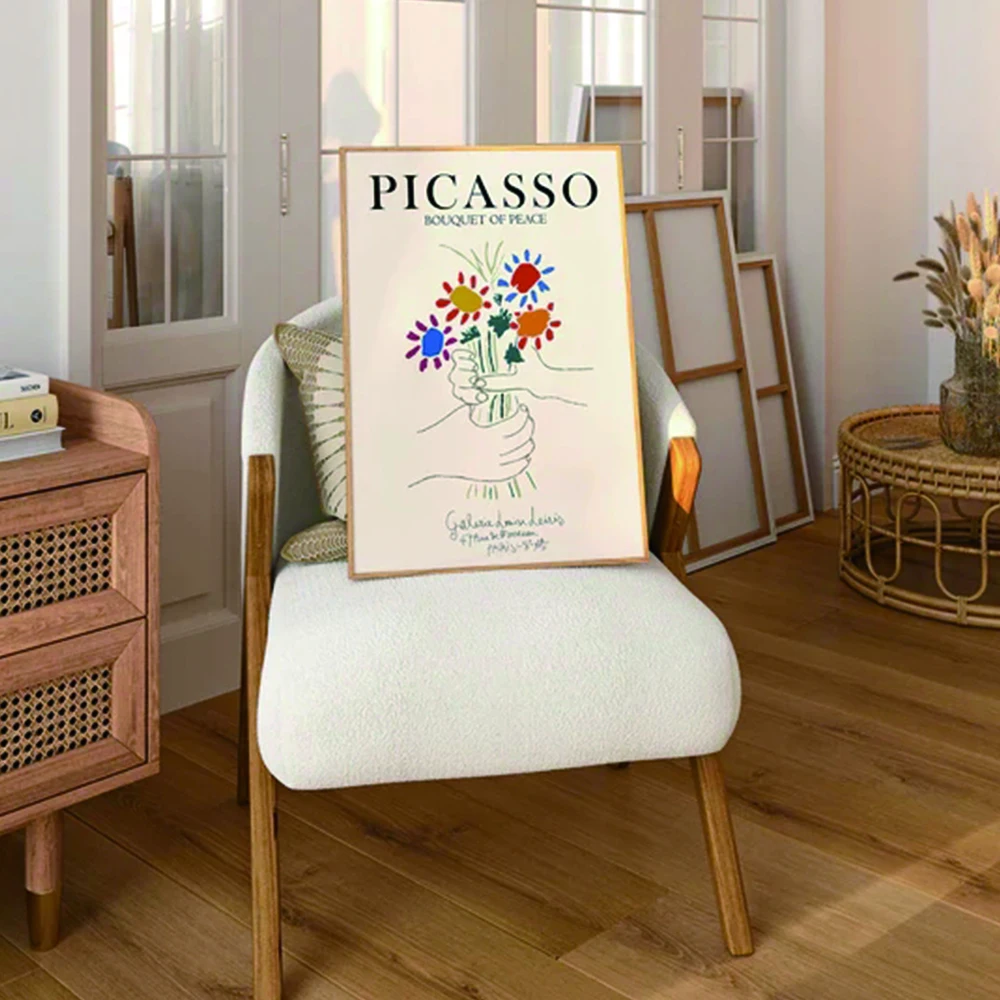 Modern Picasso Bouquet Of Peace Art Vintage Wall Art Prints Canvas Painting Poster Picture For Living Room Bedroom Home Decor