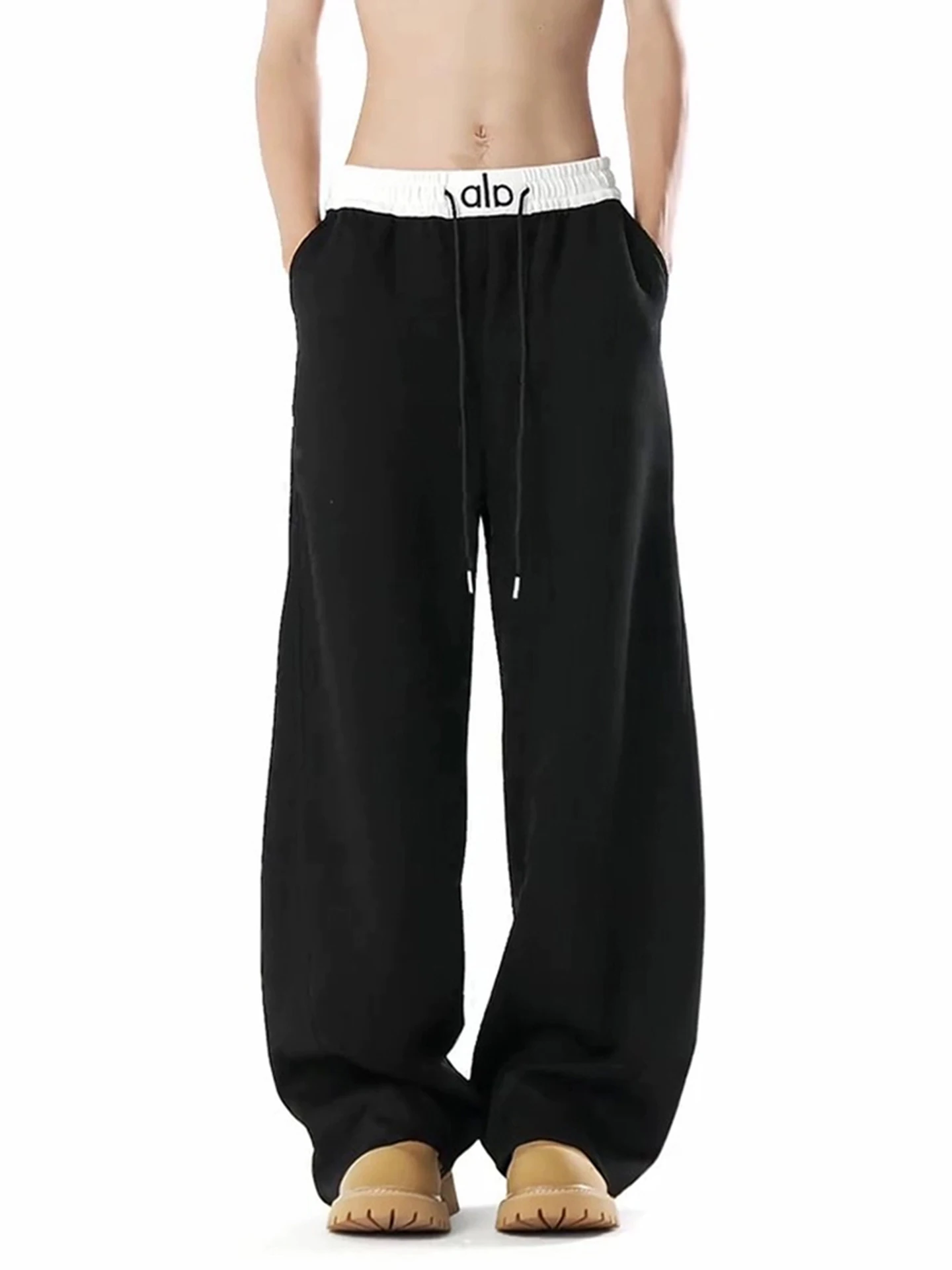 

American Sle Loose Casual Fitn Sports Pants Men's Autumn Straight Leg Wide Leg Long Trousers Knife Design