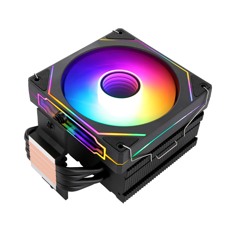 XUANFENG Cpu Кулер с воздушным охлаждением, полностью черный, белый, 4 тепловых трубки, используемый для AM4 AM5 x79 x99 i5 i7 i9, компьютерный вентилятор с гидравлическим подшипником 120 мм