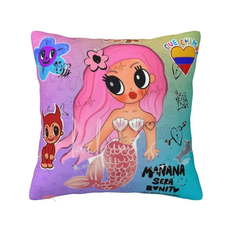 Reggaeton Music Manana Sera Bonito Karol G Cushion Cover 66x66 cm Polyester Throw Pillow Case For Sofa Car Bedding Pillowcase
