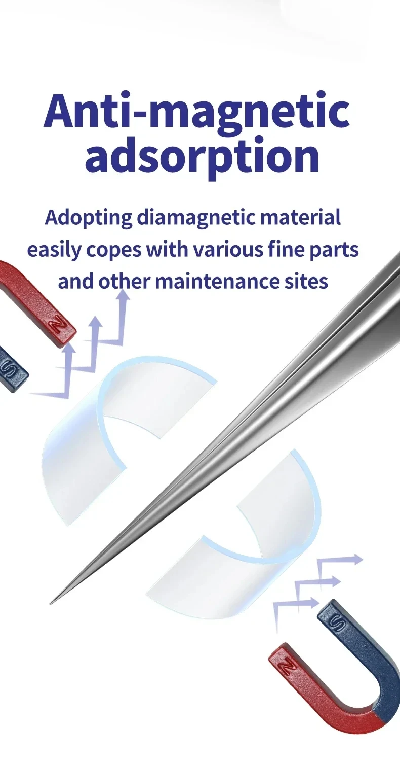 MECHANIC Anti-magnetic Tweezers for Mobile Phone Repair Fingerprint Flying Wire Precision Components Fine Tip Clip GAN-15 GAN-11