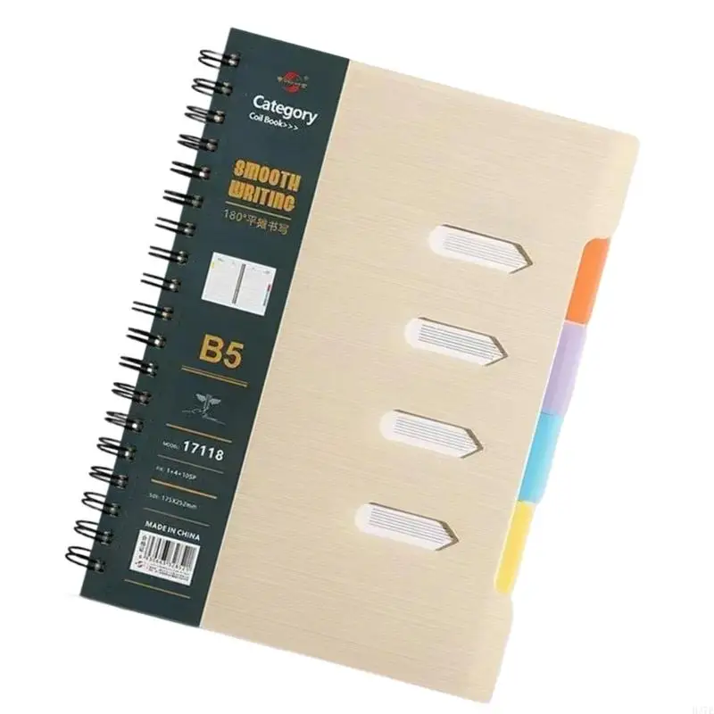 Twin-Wire Binding Notebook Journal 210 Page Wide Ruled with Colored Page Divider
