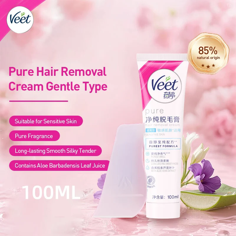 Veet Crema depilatoria delicata per pelli sensibili Crema depilatoria pura per braccia corpo gambe 100 ml